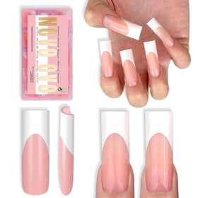 NOVO OVO front packaging showing baby pink set and included gels for instant salon results