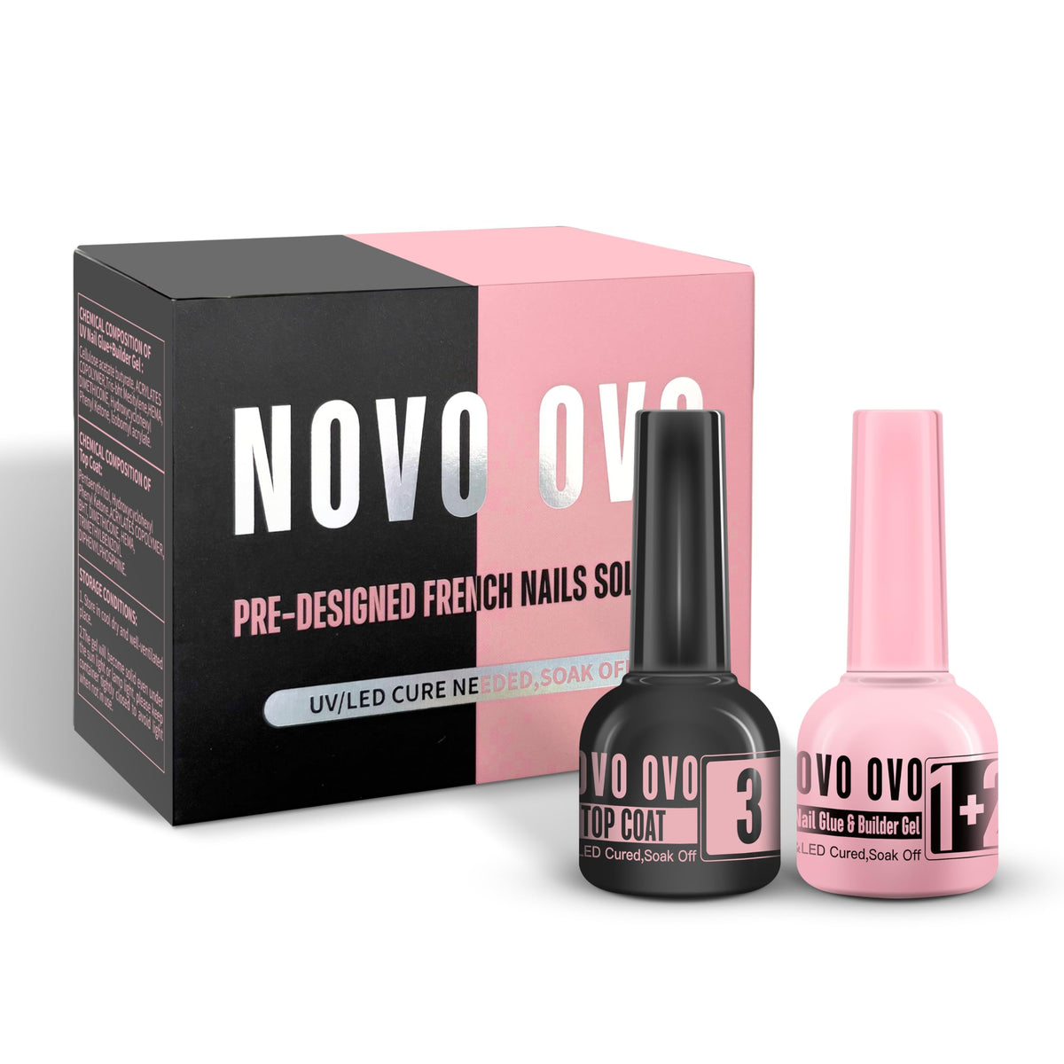 NOVO OVO kit front packaging showing bottles and benefits