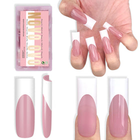 NOVO OVO front packaging showing 180-piece French tip kit and benefits