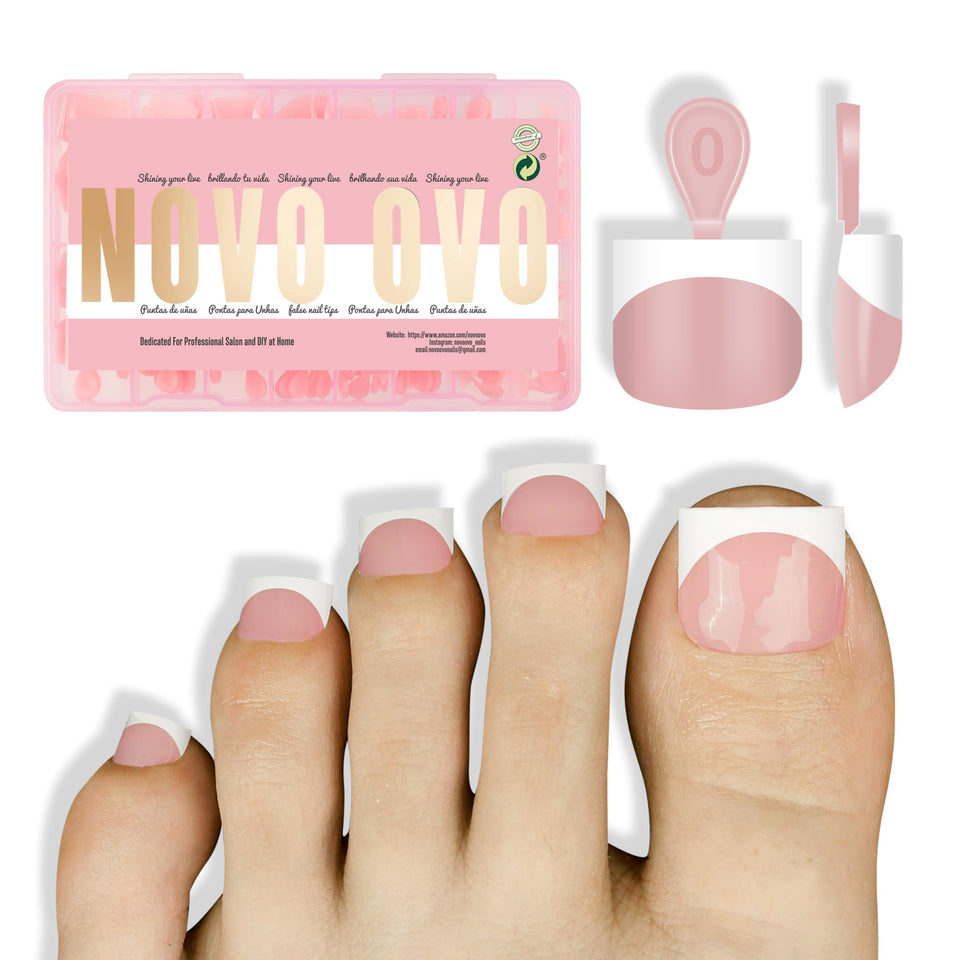 NOVO OVO front packaging showing white French tip kit and quantity benefit