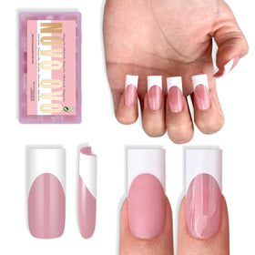 NOVO OVO front packaging showing full 180-piece set and French tip design for easy selection