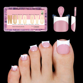NOVO OVO front packaging showing 240-piece nail kit and features