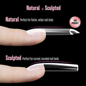 NOVO OVO model applying a tip to nail demonstrating fast glue-ready fit