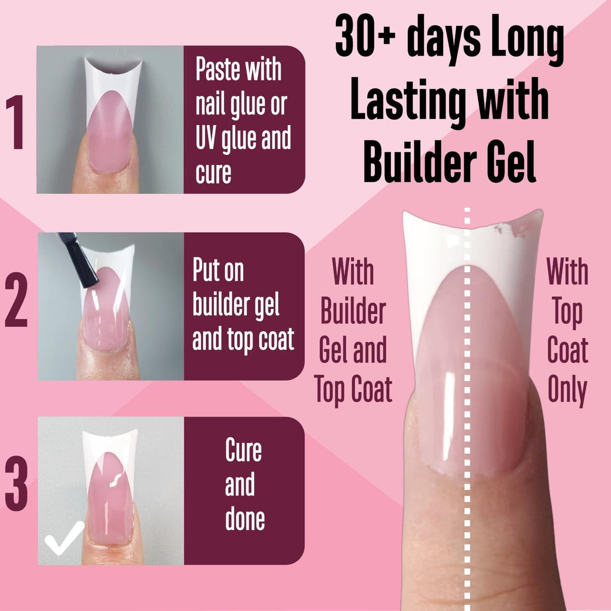 NOVO OVO application on hand demonstrating press-on ease and salon finish benefit
