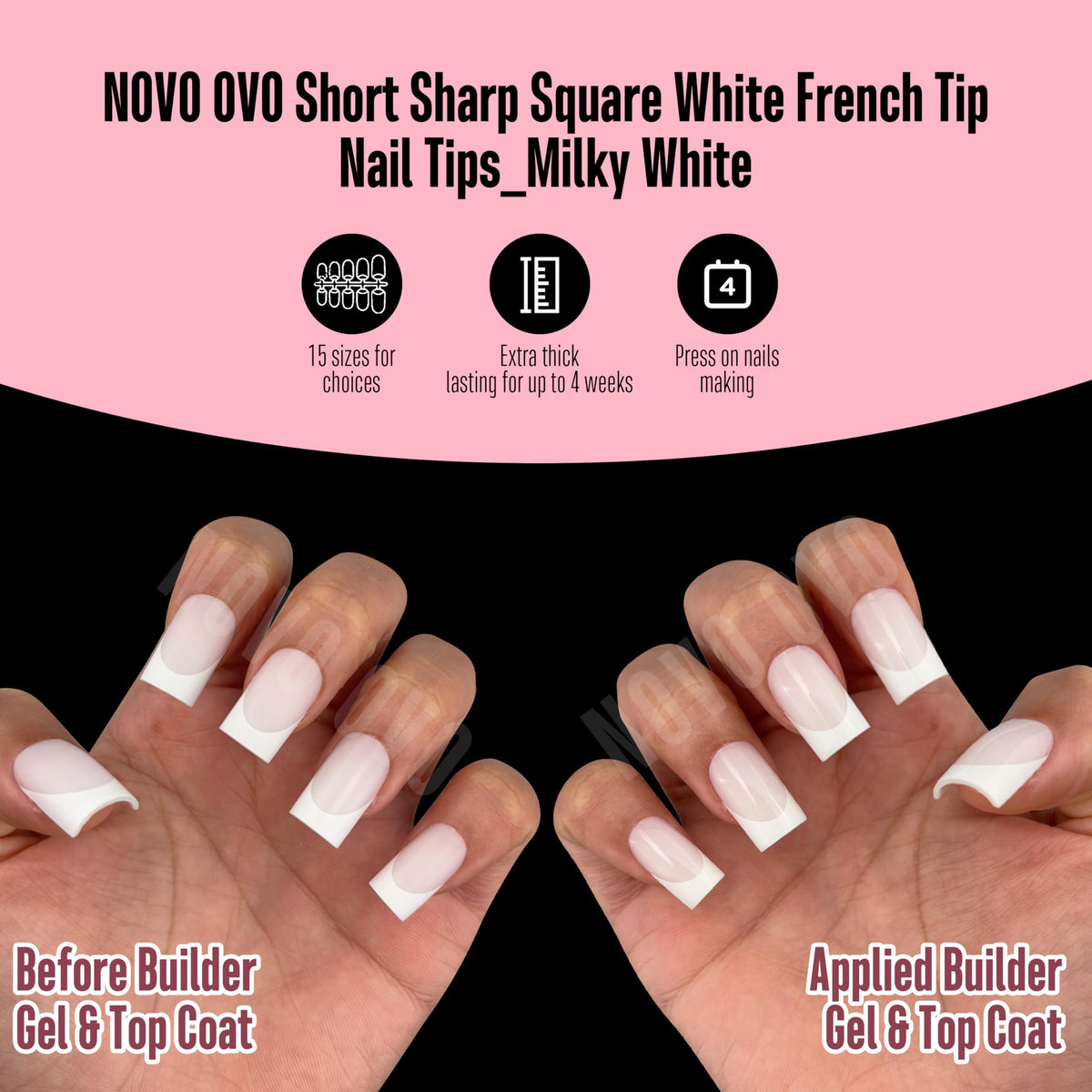NOVO OVO application scene with builder gel for secure, long-lasting adhesion
