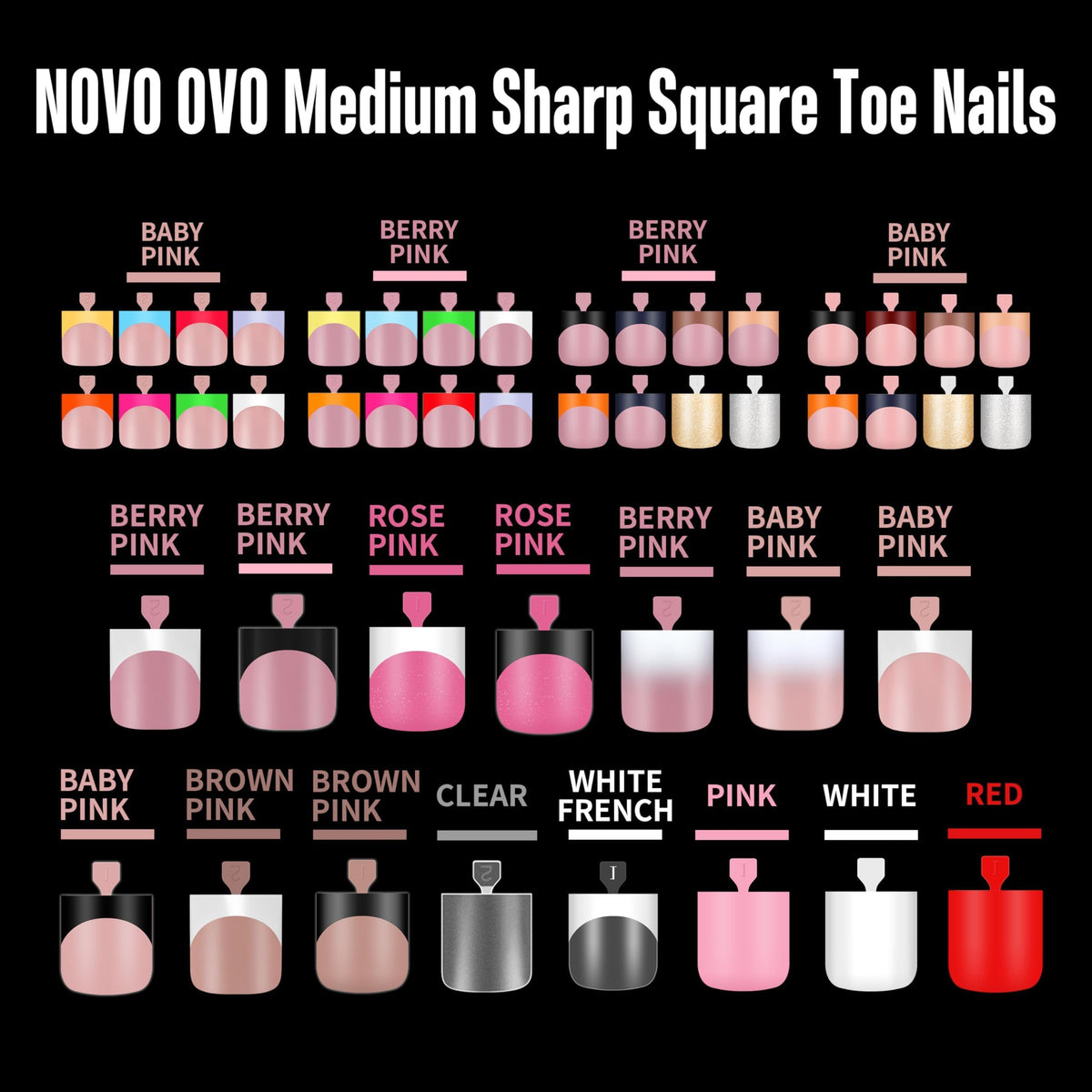 NOVO OVO product label showing PMMA material, durable and breathable benefit