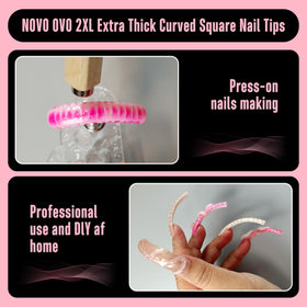 NOVO OVO finished Halloween nails on hands showcasing dramatic costume benefit