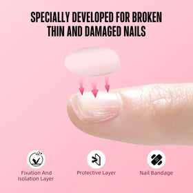 NOVO OVO close-up of pre-cut nail-shaped sheet texture and thinness