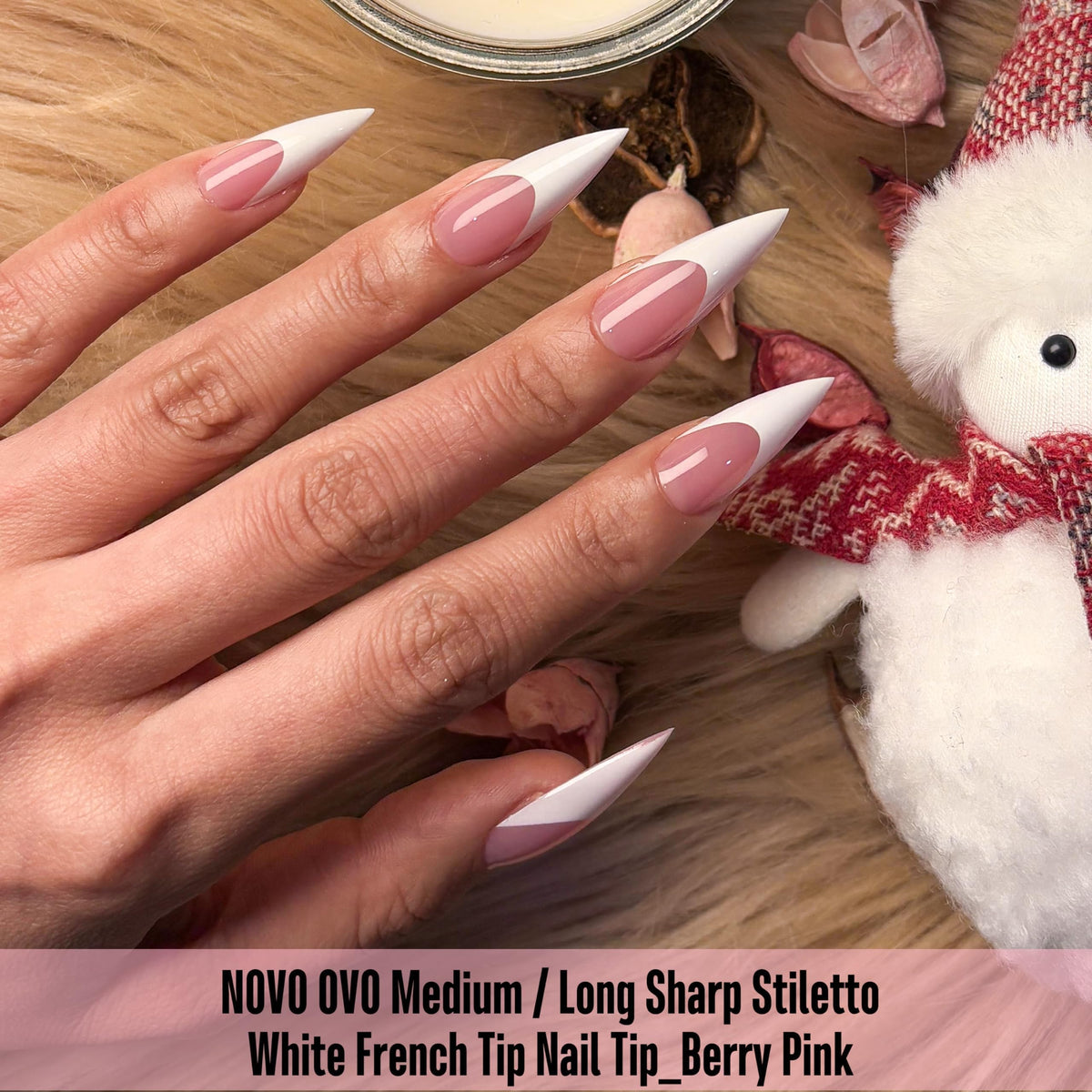 NOVO OVO press-on application in hand showing quick adhesive benefit