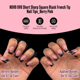 NOVO OVO hands applying press-on tips demonstrating fast easy at-home use