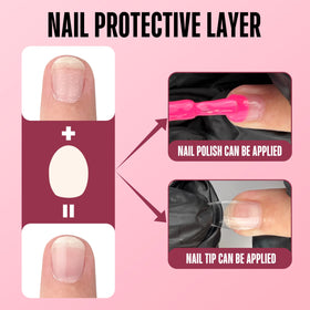 NOVO OVO sheet under gel application protecting the natural nail