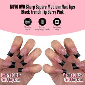 NOVO OVO 180-piece layout displaying 15 sizes, easy size selection benefit