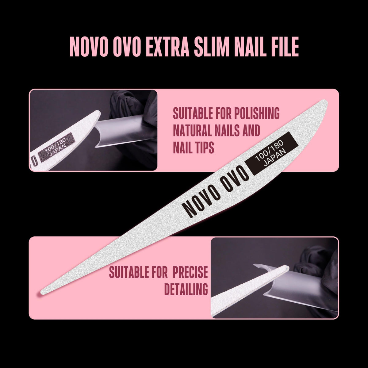 NOVO OVO arranged sizes display with 15-size set for precise sizing