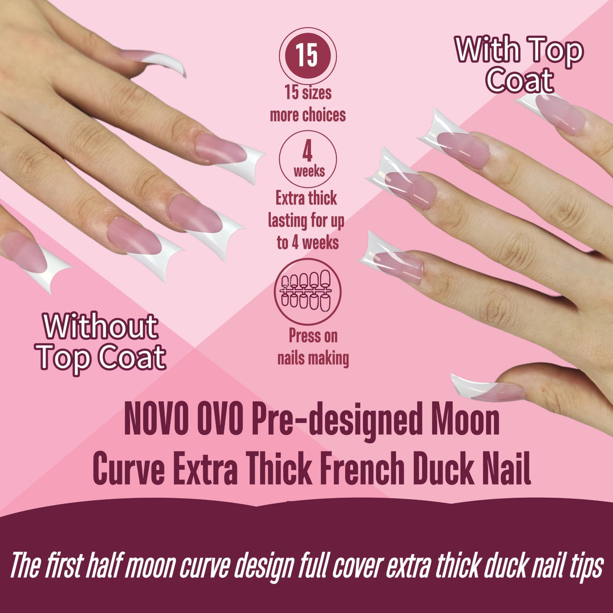 NOVO OVO layout of 15 sizes showing size variety and easier perfect fit benefit