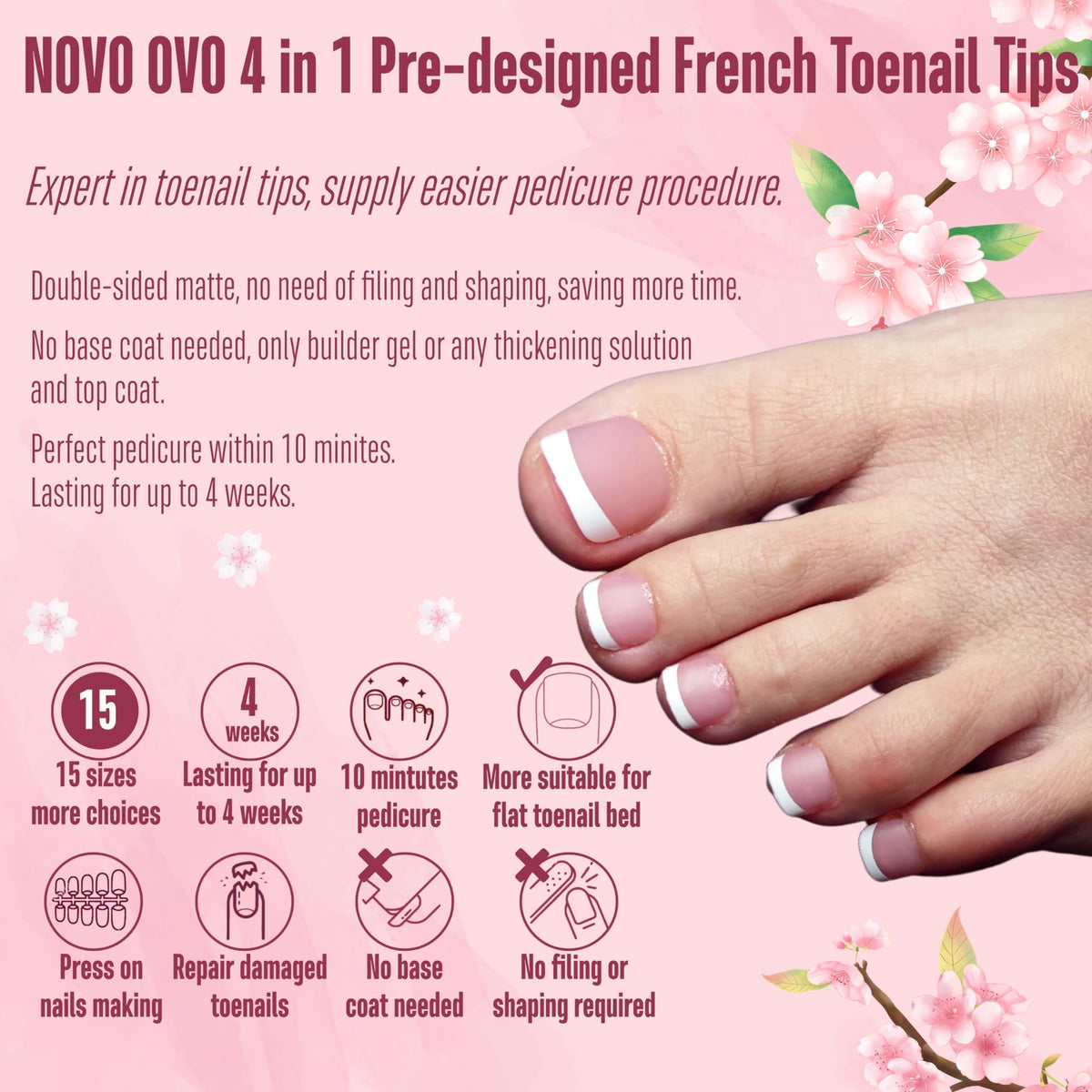 NOVO OVO size selection layout with 15 sizes for precise fit