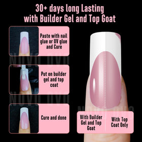 NOVO OVO side profile showing extra-thick soft gel curve for strength and natural look