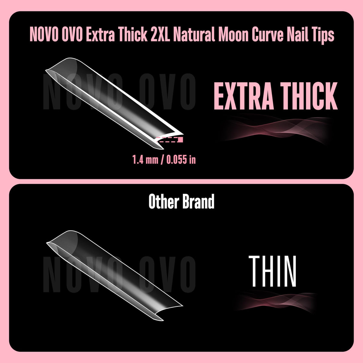 NOVO OVO thick free edge cross-section showing extra durability and support