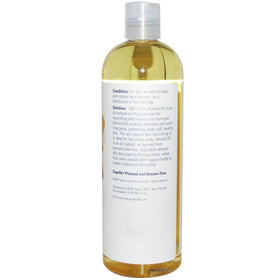 NOW Foods almond oil poured texture close-up highlighting light absorbent finish and moisturizing benefit