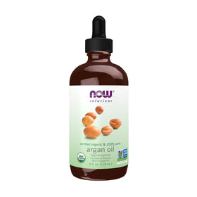 NOW Foods bottle front packaging showing organic label and 4-ounce size benefit
