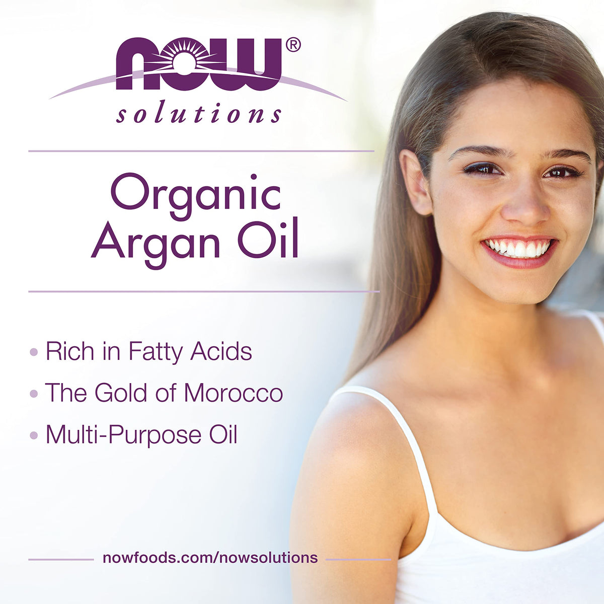 NOW Foods oil applied to hair demonstrating shine enhancement and frizz control