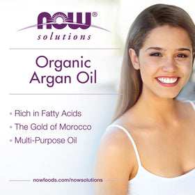 NOW Foods oil applied to hair demonstrating shine enhancement and frizz control