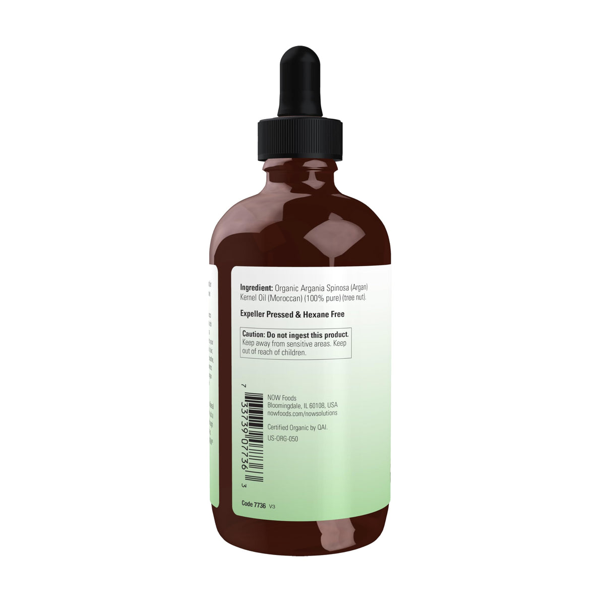 NOW Foods argan oil on hand illustrating quick absorption and moisturization