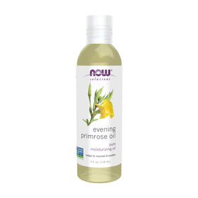 NOW Solutions front bottle showing evening primrose oil and branding benefit nourishment