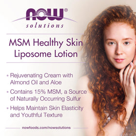 NOW Foods pump dispensing lotion into hand for easy controlled use