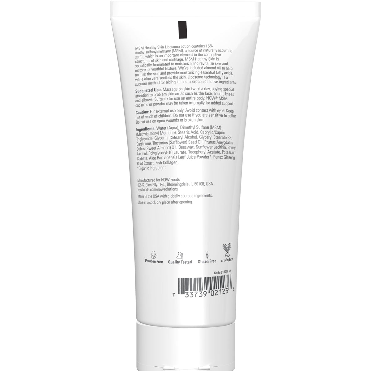 NOW Foods close-up of lotion texture highlighting smooth absorption