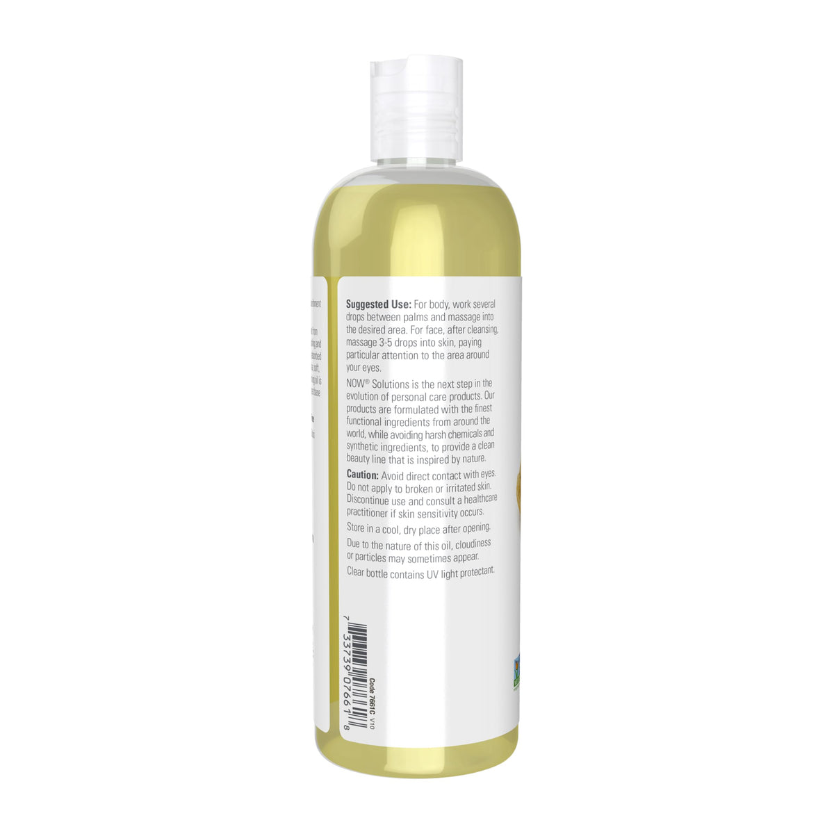 NOW Foods oil droplet on skin demonstrating quick absorption and hydration