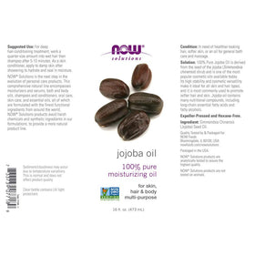 NOW Solutions jojoba oil dispensing drop to show flow and easy dosing benefit