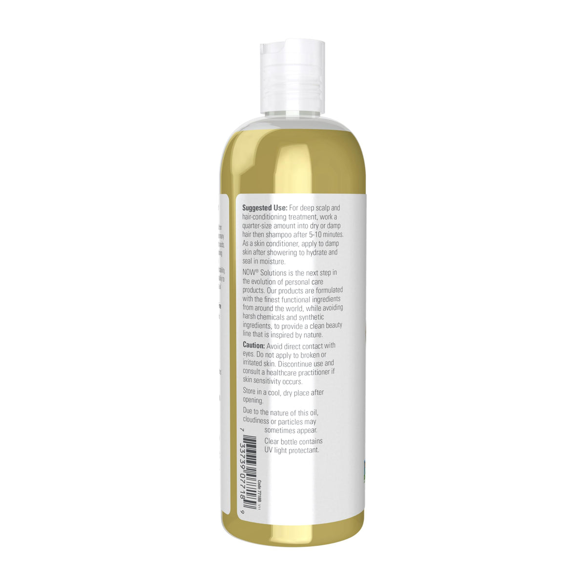 NOW Foods jojoba oil texture close-up illustrating lightweight, fast-absorbing quality