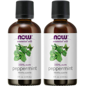 NOW Foods peppermint oil front packaging showing two 4 oz bottles and brand clarity