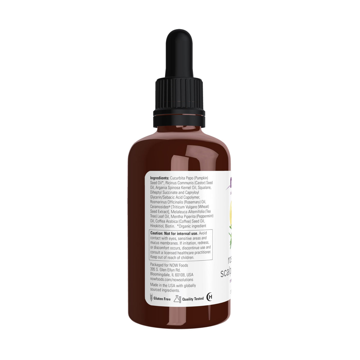 NOW Solutions oil droplet close-up showing texture and shine, highlights moisturizing benefit