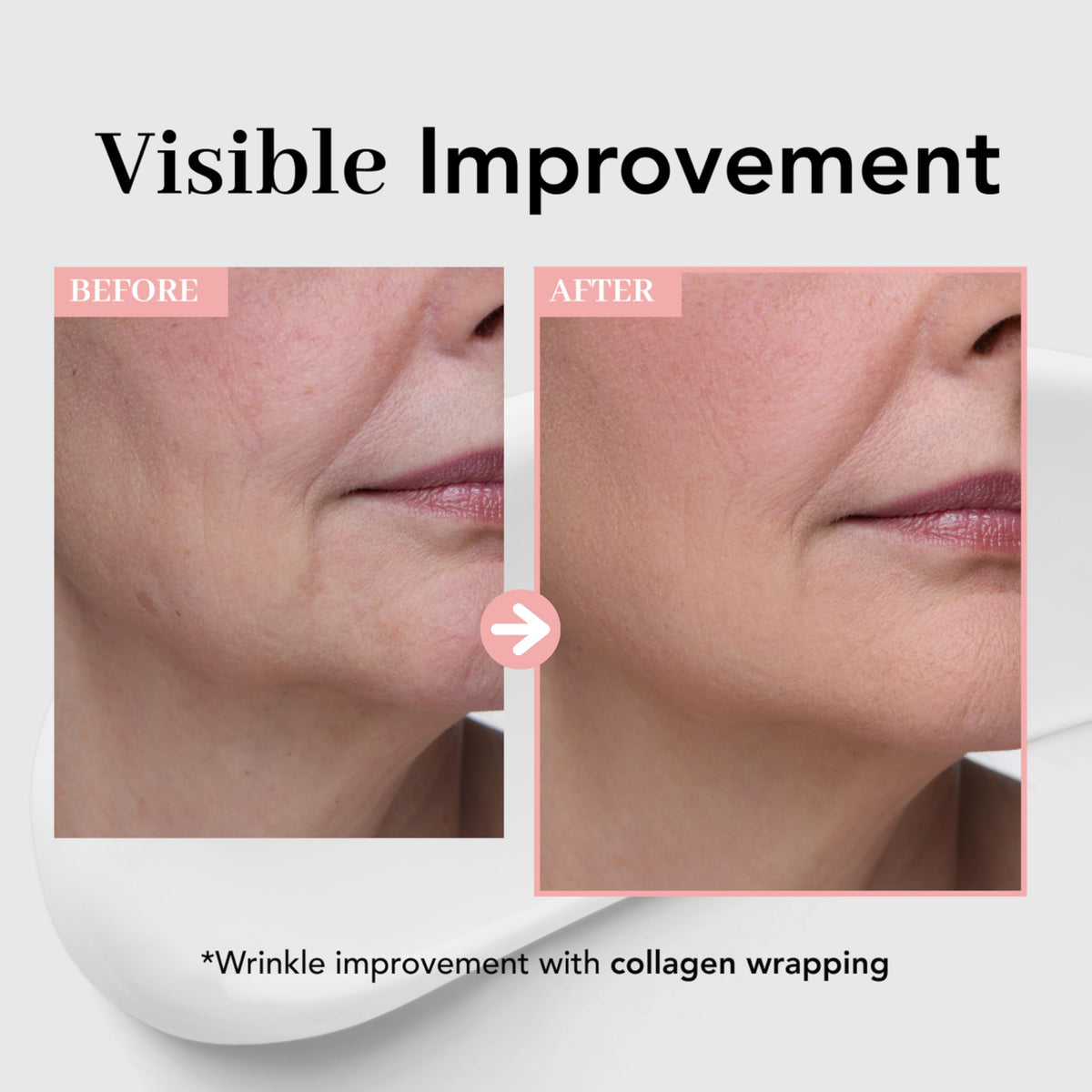 NOWATER peeled-off film detail demonstrating clean removal and instant glow