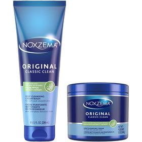 Noxzema jar front packaging showing label and size benefits