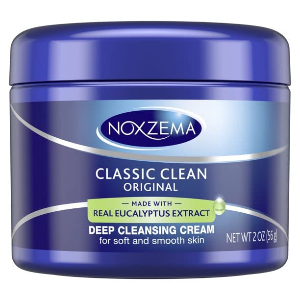 Noxzema tube close-up of cream texture demonstrating smooth application and gentle cleansing