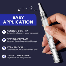 NQINQI brush-tip applicator close-up, precise mess-free application benefit