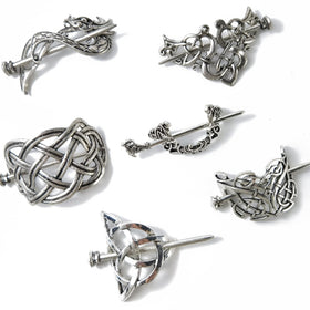 NSBELL hairpin in use securing a half-up hairstyle, providing decorative hold for long hair