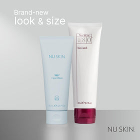 Nu Skin creamy lather texture close-up showing hydration and gentle cleansing action