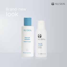 Nu Skin activator bottle with powder open ready for mixing