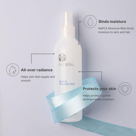 Nu Skin close-up of fine mist texture highlighting lightweight hydration