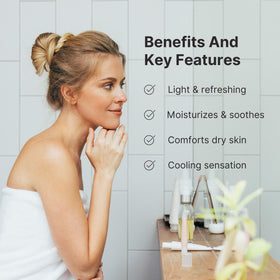 Nu Skin applied to jawline after shave showing calming benefit comfort