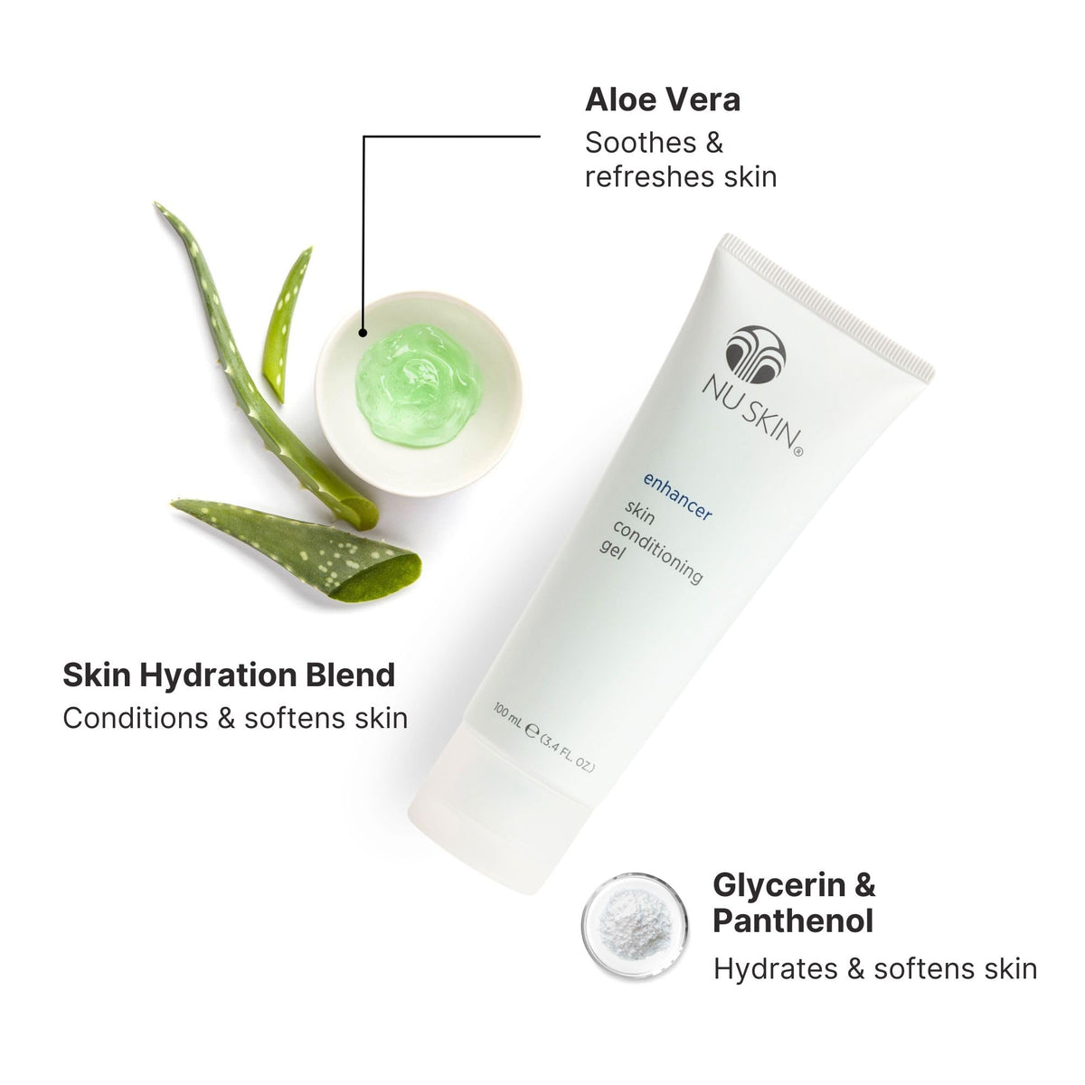 Nu Skin tube in hand to show size and portability benefit travel-ready