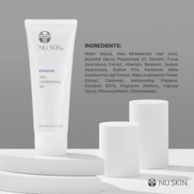 Nu Skin ingredients label detail highlighting aloe and panthenol benefit transparency