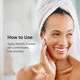 Nu Skin on bathroom shelf with towel showing daily routine benefit convenience