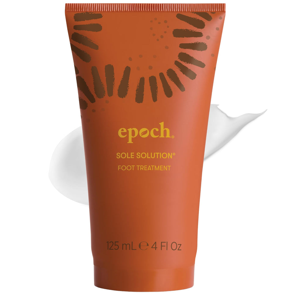 Nu Skin Epoch Sole Solution front packaging showing product benefits