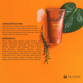 Nu Skin Epoch Sole Solution tube and cap detail demonstrating easy dispensing
