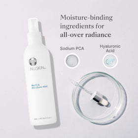 Nu Skin ingredient label highlighting sodium PCA and hyaluronic acid