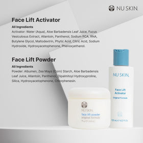 Nu Skin lifestyle mirror touch-up showing quick cosmetic refresh